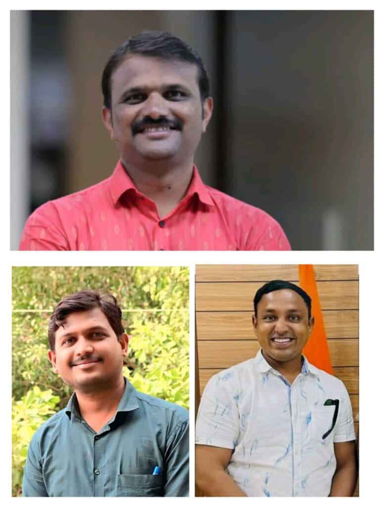 १. ब्रिजमोहन पाटील. २. दिलीप तायडे.३.मंगेश फल्ले