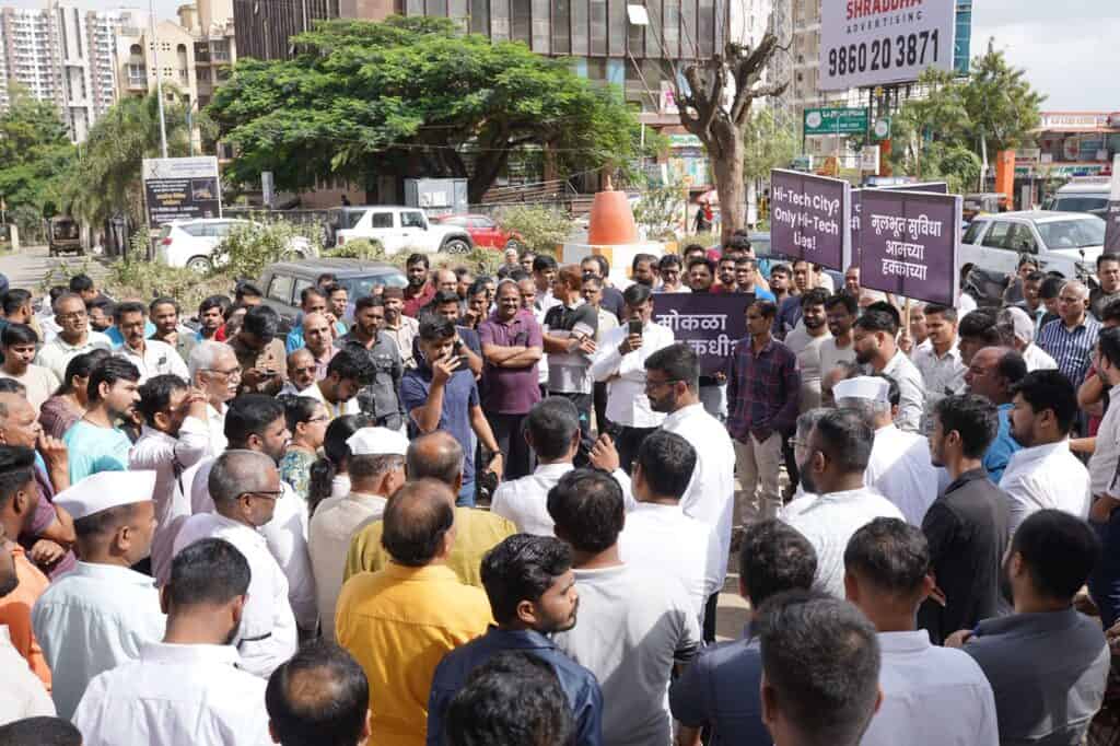 हायटेक सिटीच्या नावाखाली फसवणूक ; नागरिकांचे, शेतकऱ्यांचे रस्त्यावर उतरत आंदोलन